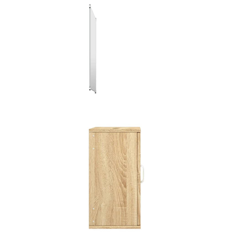 2-Delige Badkamermeubelset Bewerkt Hout Eikenkleurig