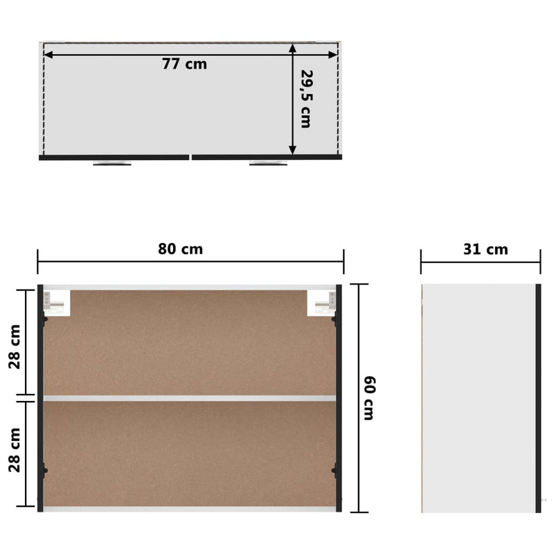 Hangkast 80X31X60 Cm Bewerkt Hout