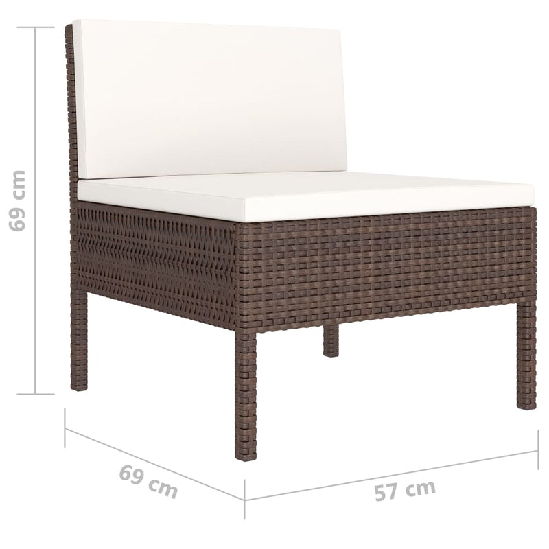 10-Delige Loungeset Met Kussens Poly Rattan