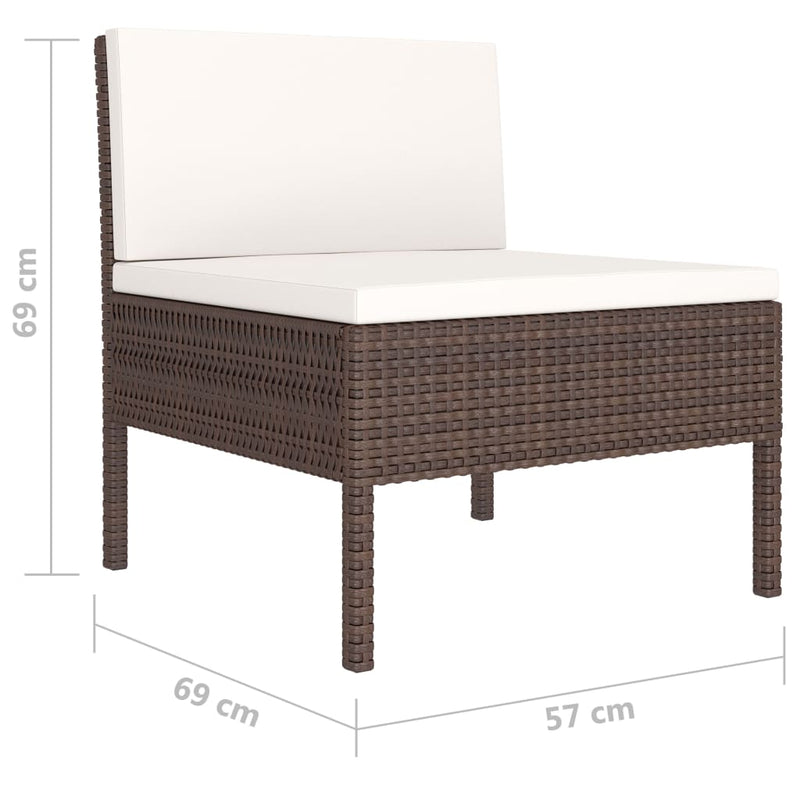 10-Delige Loungeset Met Kussens Poly Rattan
