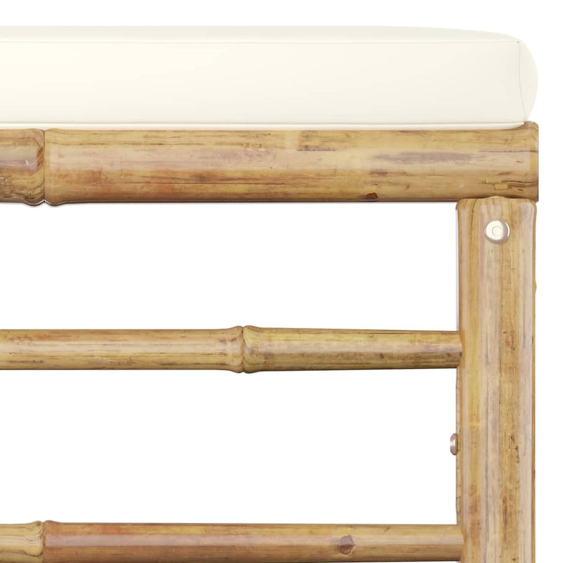 1 Loungeset Met Witte Kussens Bamboe