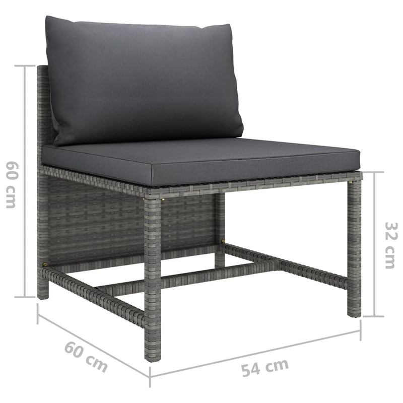 10-Delige Loungeset Met Kussens Poly Rattan
