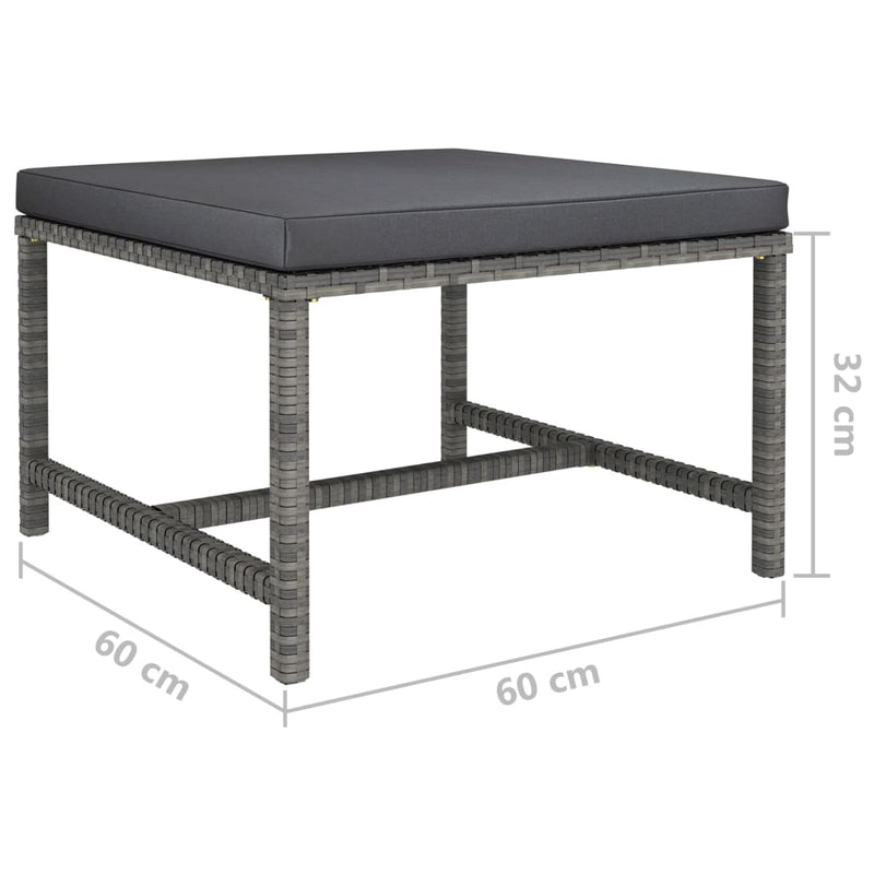 1 Loungeset Met Kussens Poly Rattan