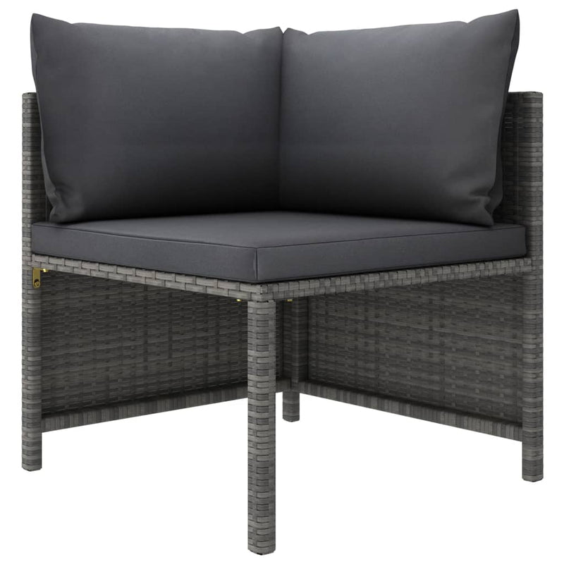 1 Loungeset Met Kussens Poly Rattan