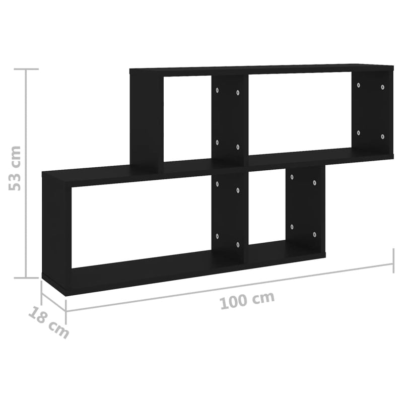 Wandschap 100X18X53 Cm Bewerkt Hout