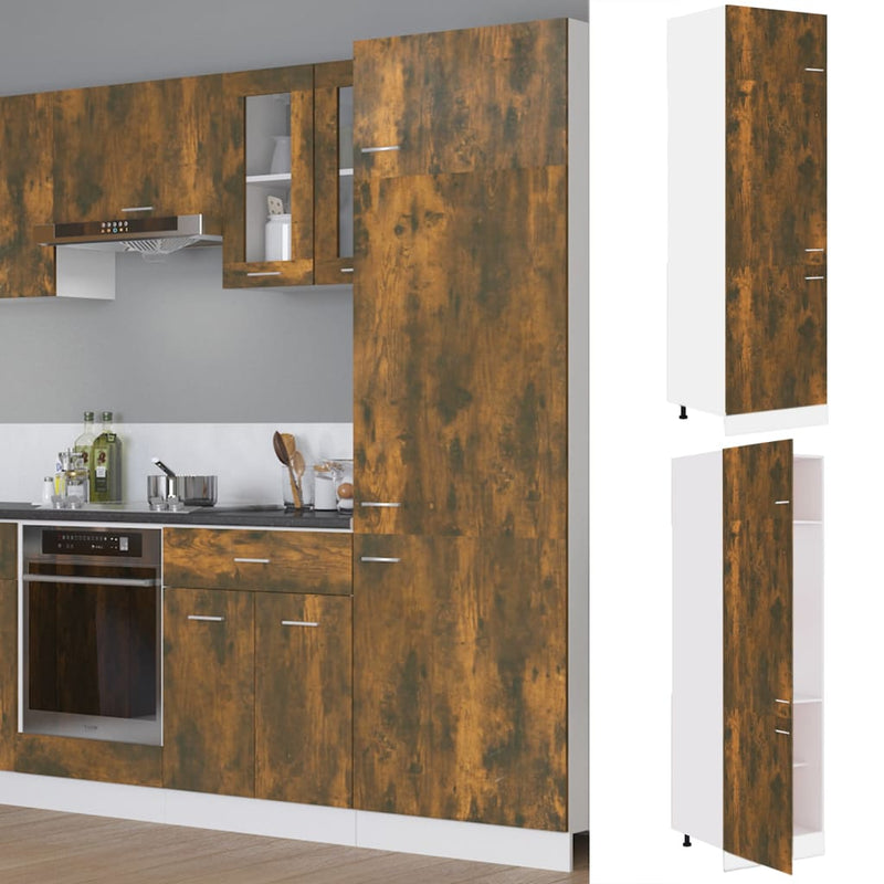 Koelkastkast 60X57X207 Cm Bewerkt Hout