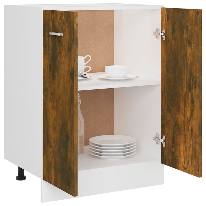 60X46X81,5 Cm Bewerkt Hout Kleurig Gerookt Eiken