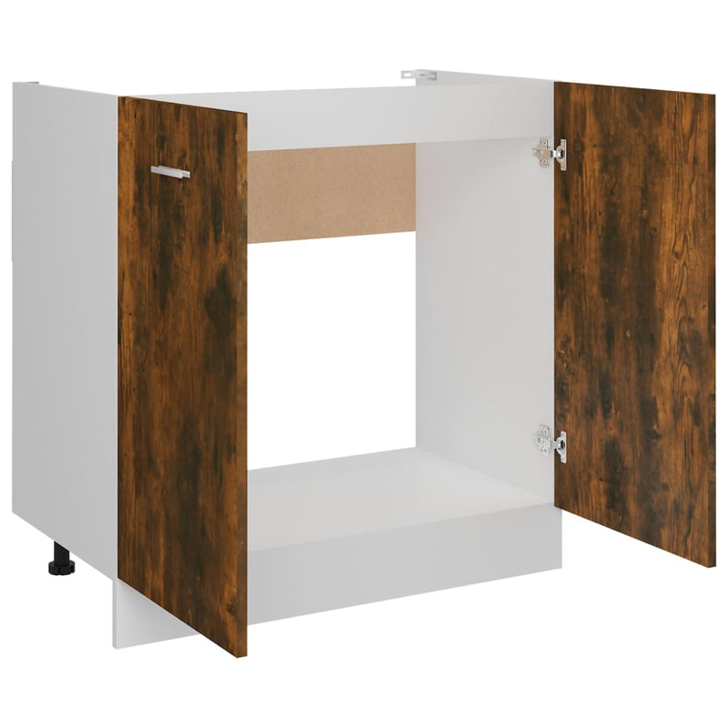 Gootsteenkast 80X46X81,5 Cm Bewerkt Hout Kleur