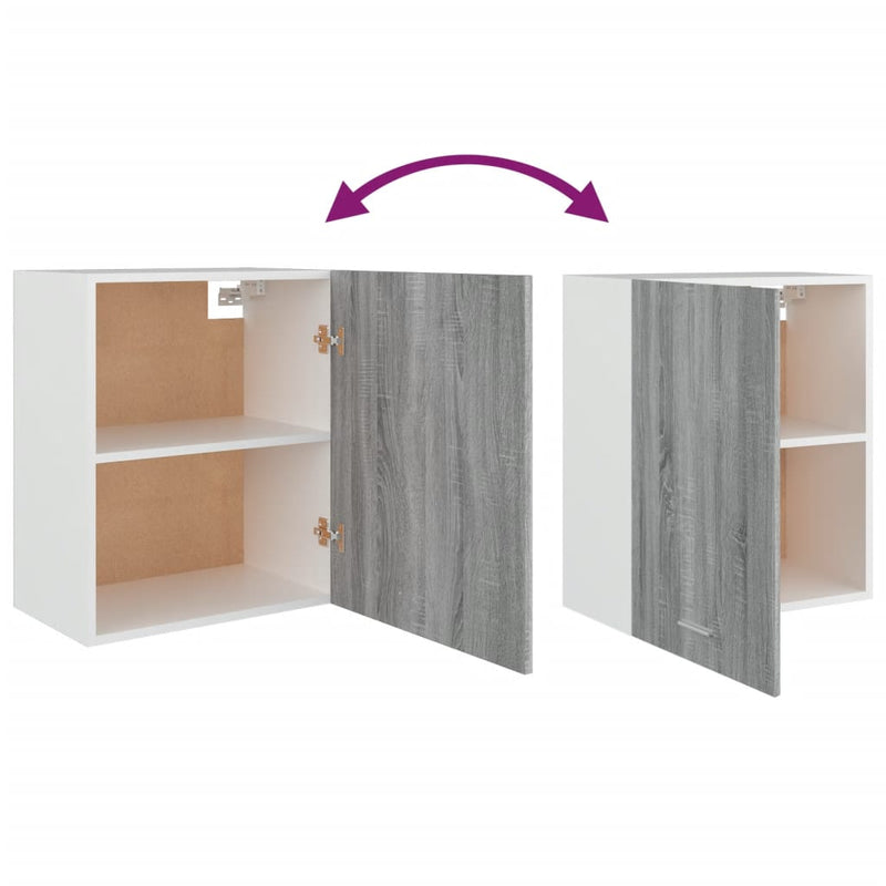 Hangkast 50X31X60 Cm Bewerkt Hout Eikenkleurig