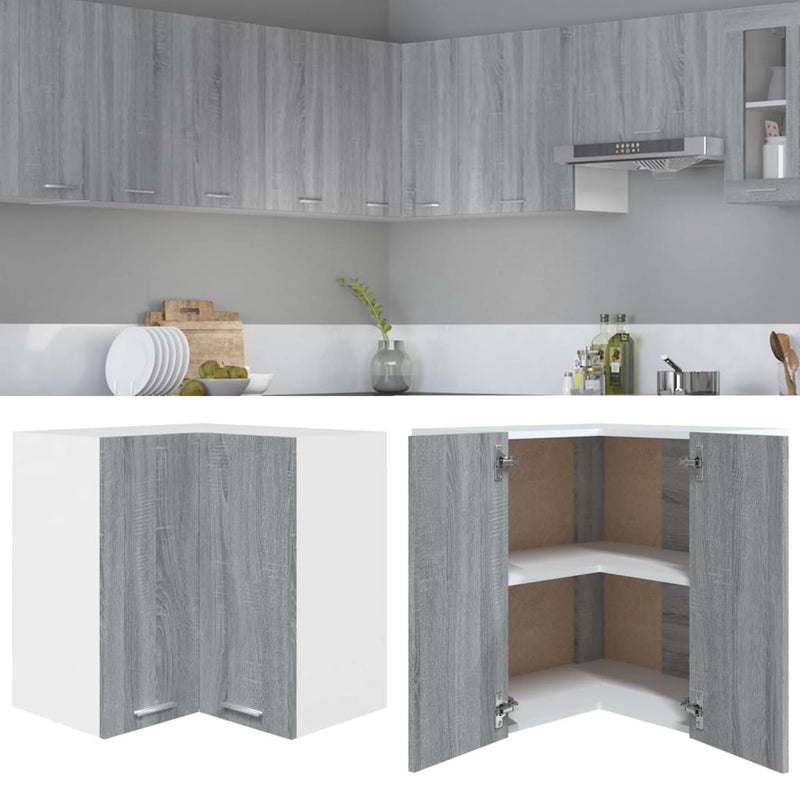 60X57X207 Cm Bewerkt Hout Eiken Grijs Sonoma