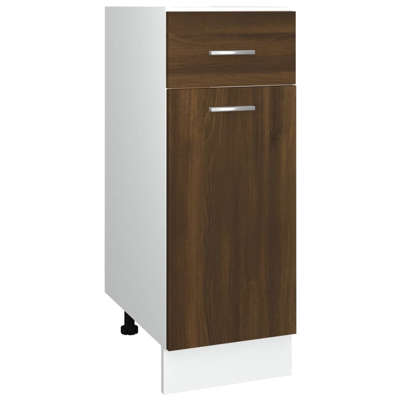 Onderkast Met Lade 30X46X81,5 Cm Bewerkt Hout Bruin Eikenkleur Bruineiken