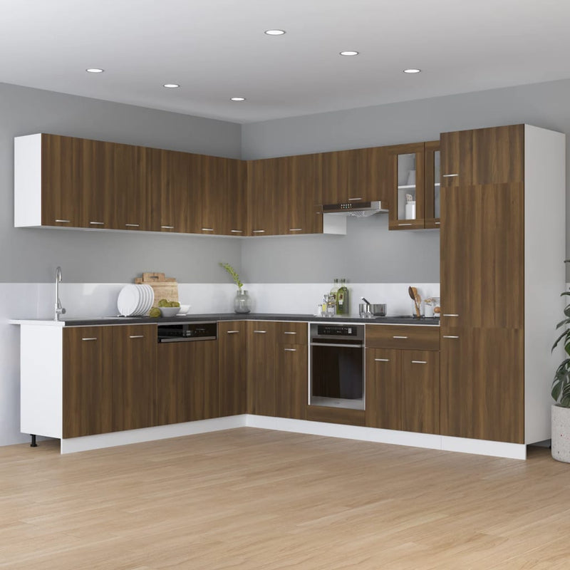 Onderkast Met Lade 30X46X81,5 Cm Bewerkt Hout Bruin Eikenkleur Bruineiken
