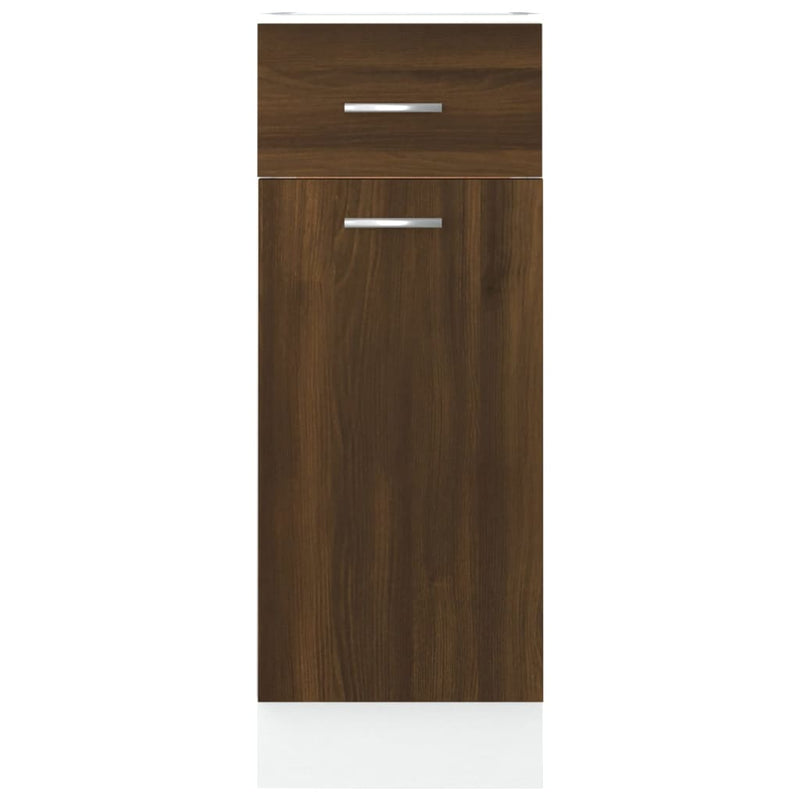 Onderkast Met Lade 30X46X81,5 Cm Bewerkt Hout Bruin Eikenkleur Bruineiken