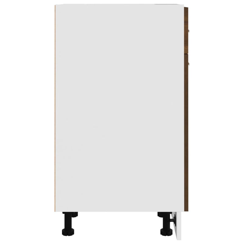 Onderkast Met Lade 30X46X81,5 Cm Bewerkt Hout Bruin Eikenkleur Bruineiken