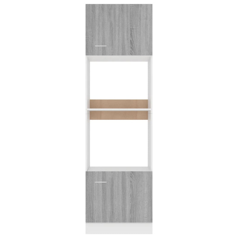 60X57X207 Cm Bewerkt Hout Eiken Grijs Sonoma