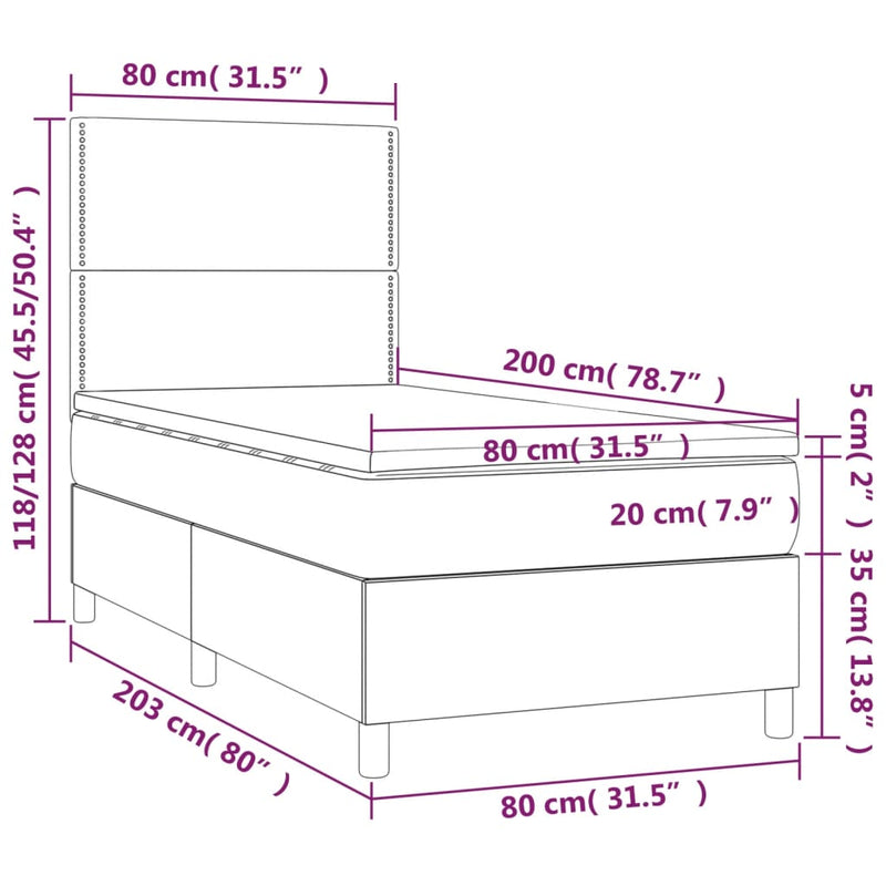 Boxspring Met Matras En Led Stof