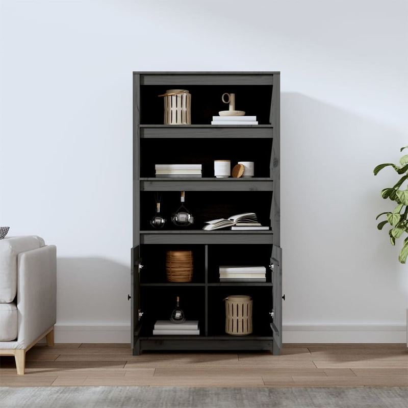 Hoge Kast 80X35X154 Cm Massief Grenenhout