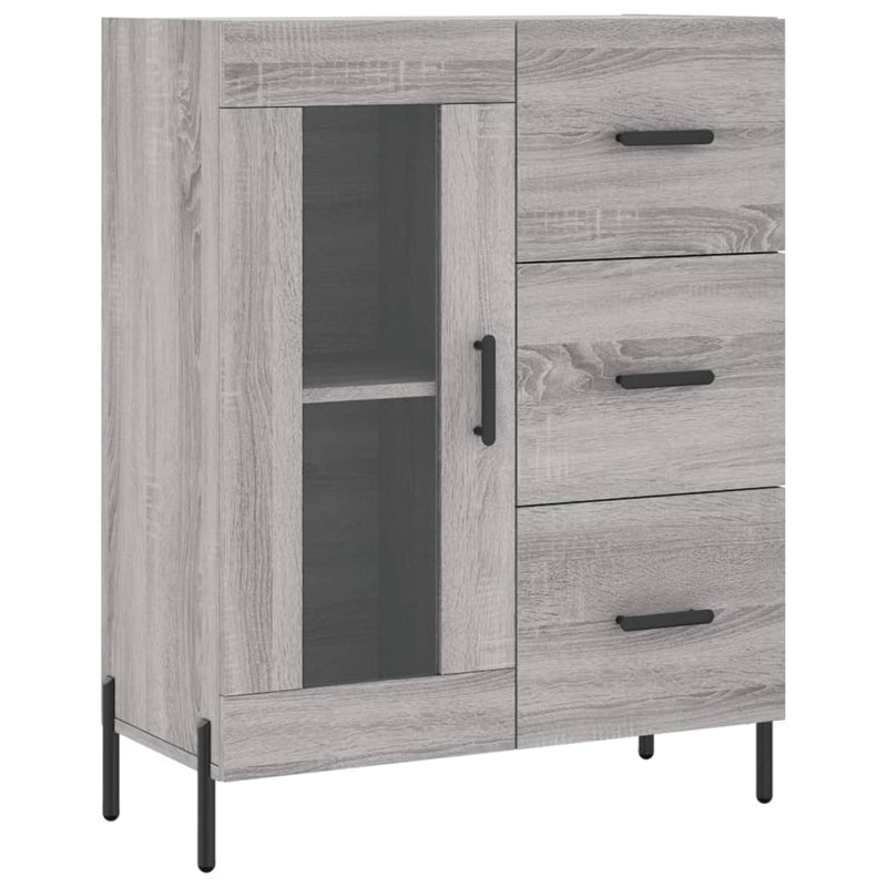 Dressoir 69,5X34X90 Cm Bewerkt Hout Eikenkleurig