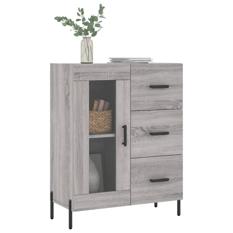 Dressoir 69,5X34X90 Cm Bewerkt Hout Eikenkleurig