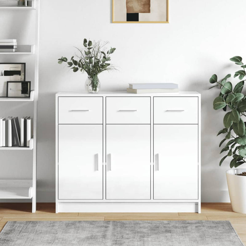 Dressoir 91X28X75 Cm Bewerkt Hout Eikenkleurig