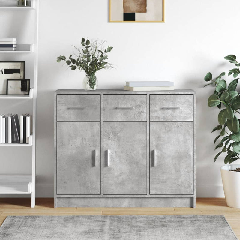 Dressoir 91X28X75 Cm Bewerkt Hout Eikenkleurig