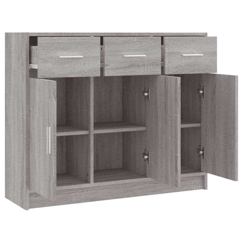 Dressoir 91X28X75 Cm Bewerkt Hout Eikenkleurig