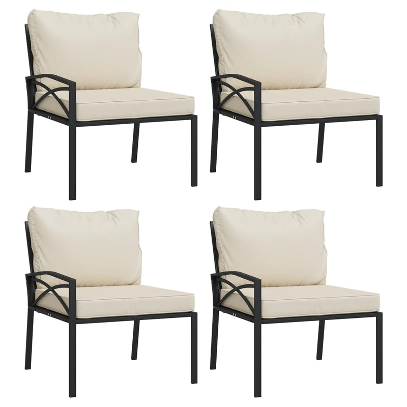 1 Loungeset Met Kussens Staal Kleurig