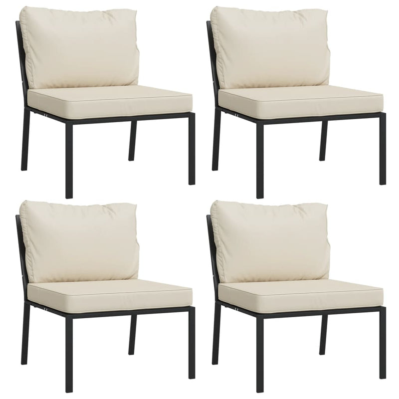 1 Loungeset Met Kussens Staal Kleurig