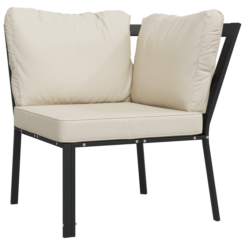 1 Loungeset Met Kussens Staal Kleurig