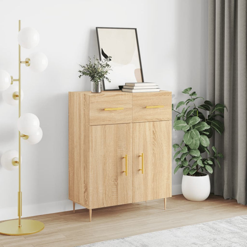 Dressoir 69,5X34X90 Cm Bewerkt Hout Kleurig