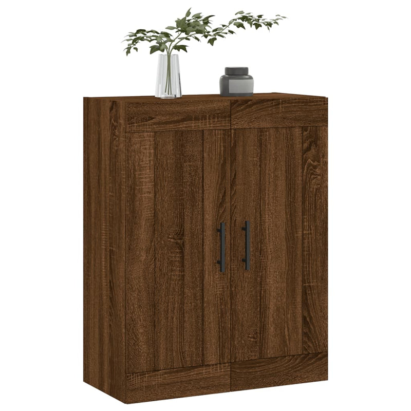 Wandkast 69,5X34X90 Cm Bewerkt Hout Bruin Eikenkleur