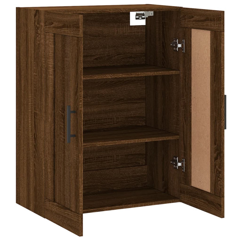 Wandkast 69,5X34X90 Cm Bewerkt Hout Bruin Eikenkleur