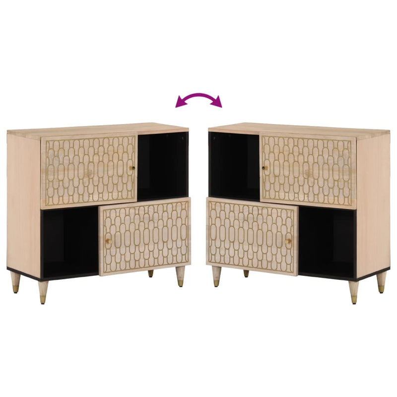 Bijzetkast 80X33X75 Cm Massief Mangohout
