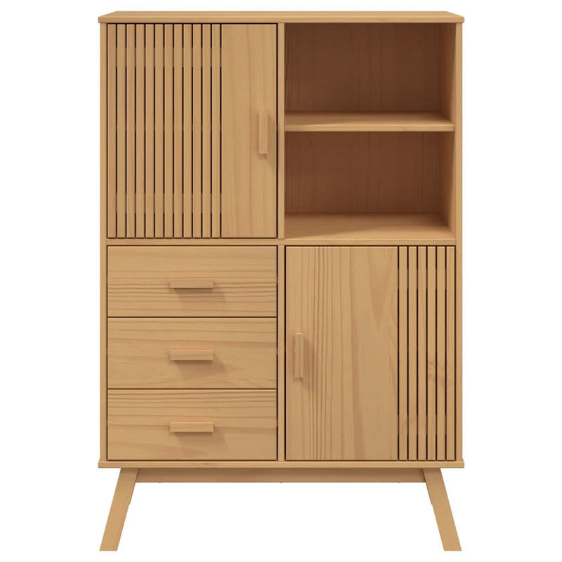 Hoge Kast Olden 85X43X125 Cm Massief Grenenhout