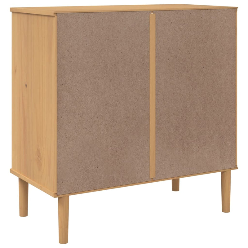 Dressoir Senja Rattan-Look 80X40X80 Cm Massief Grenenhout