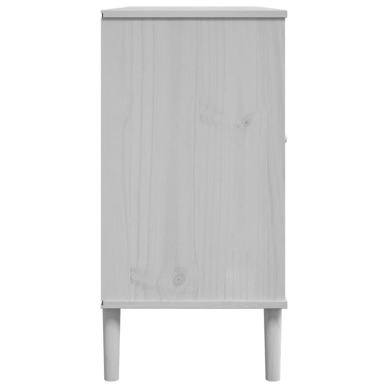 Dressoir Senja Rattan-Look 112X40X80 Cm Massief Grenenhout