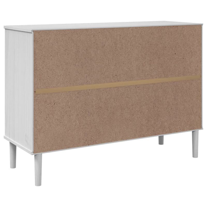 Dressoir Senja Rattan-Look 112X40X80 Cm Massief Grenenhout