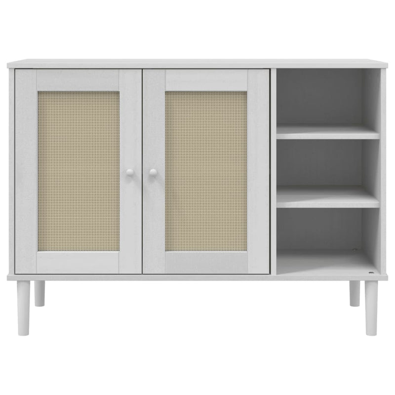 Dressoir Senja 112X40X80 Cm Rattan Look Massief Grenenhout