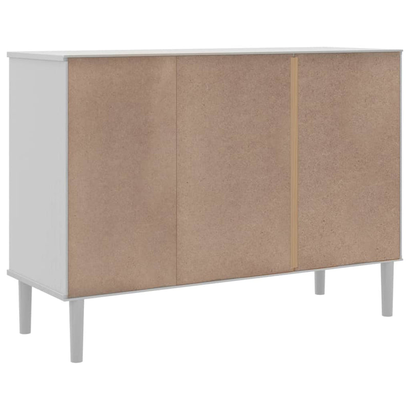 Dressoir Senja 112X40X80 Cm Rattan Look Massief Grenenhout