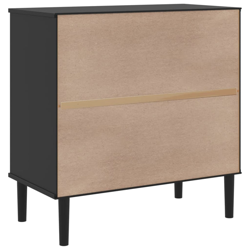 Dressoir Senja 80X40X80 Cm Rattan Look Massief Grenenhout