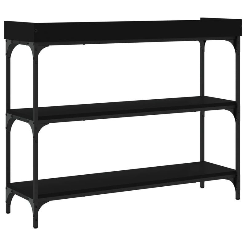 Wandtafel Met Schappen 100X30X80 Cm Zwart Naturel