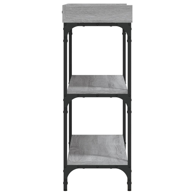 Wandtafel Met Schappen 100X30X80 Cm Grijs Sonoma Eikenkleurig