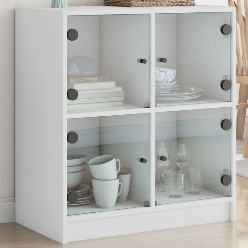 Bijzetkast Met Glazen Deuren 68X37X75,5 Cm