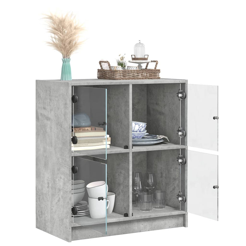 Bijzetkast Met Glazen Deuren 68X37X75,5 Cm