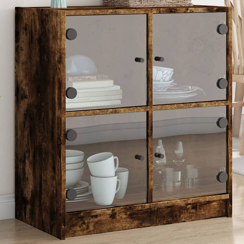 Bijzetkast Met Glazen Deuren 68X37X75,5 Cm