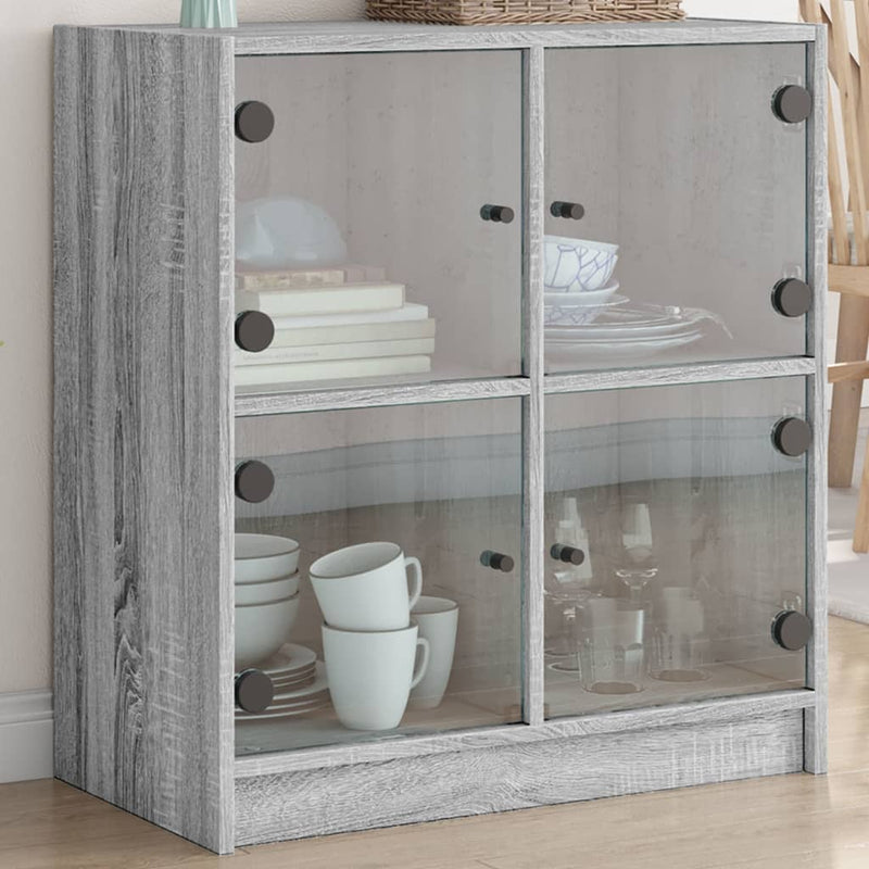 Bijzetkast Met Glazen Deuren 68X37X75,5 Cm