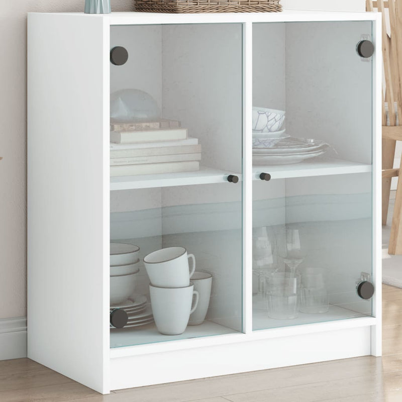Bijzetkast Met Glazen Deuren 68X37X75,5 Cm