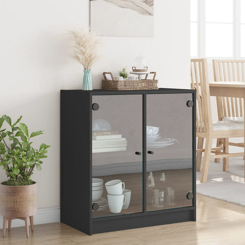 Bijzetkast Met Glazen Deuren 68X37X75,5 Cm