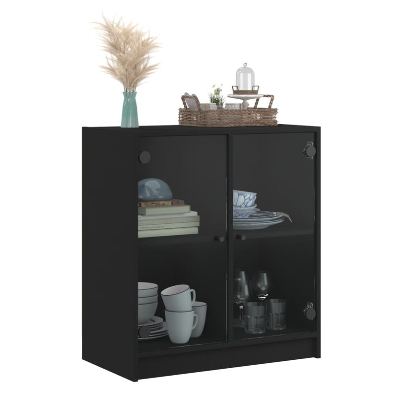 Bijzetkast Met Glazen Deuren 68X37X75,5 Cm
