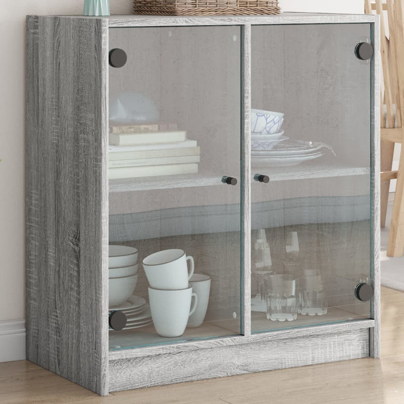 Bijzetkast Met Glazen Deuren 68X37X75,5 Cm